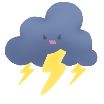 cute lightning cloud png