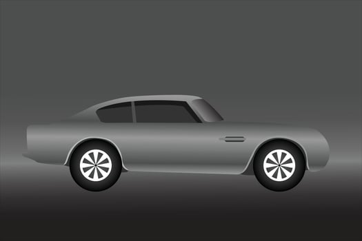 white and black color vector car . vector super car .