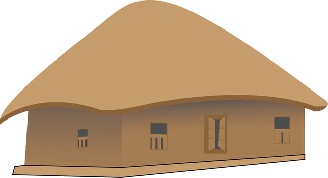 awesome village house .  simple house design . vector