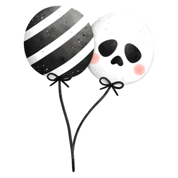 Watercolor Halloween Balloons Illustration png