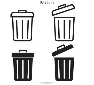 Bin icon, vector illustration.