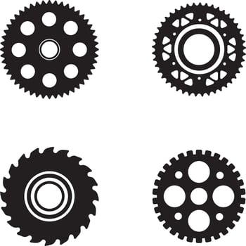 Gear Wheel Machine Shape Set. Vector illustration