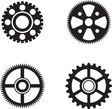 Gear Wheel Machine Shape Set. Vector illustration