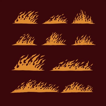 Fire silhouette icons vector