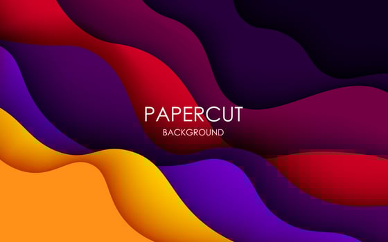 multi colored abstract yellow purple red papercut overlap layers background. eps10 vector