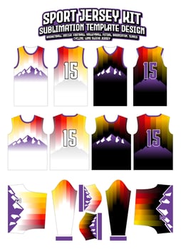 Mountain Concept Jersey Design Sportswear Pattern Template vector