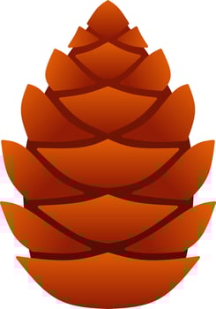 Autumn pinecone vector illustration. Conifer cone fall season icon from pine tree. Autumn graphic resource for autumn icon, sign, symbol or decoration. Pine cone with gradient for fall season design