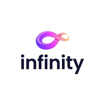 Modern logo shape infinity symbol with gradient color. vector