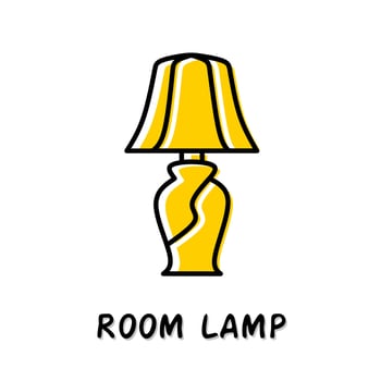 Room lamp icon illustration. Yellow color illustration design. vector