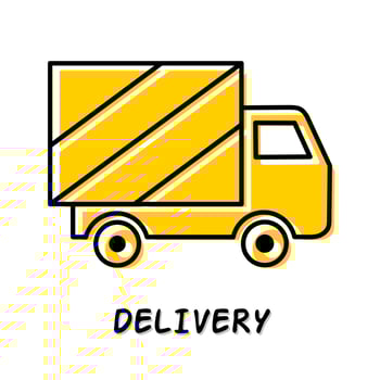 Delivery icon illustration. Yellow color illustration design. vector