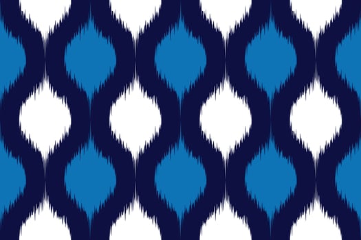 Seamless Kasuri pattern in tribal,folk embroidery. Ethnic abstract ikat art. geometric art ornament print. Design for fabric,clothing,carpet,wallpaper,wrapping,cover,background vector