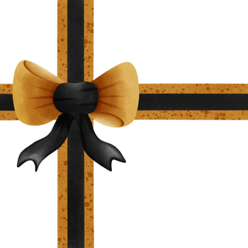 Black ribbon bow with gold stripes isolated on transparent background png