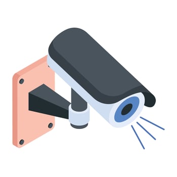 Captivating isometric icon of cctv camera vector