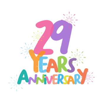 29th anniversary in flat style png