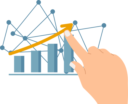 Businessmen investor stock market value up. concept analyze trading data png