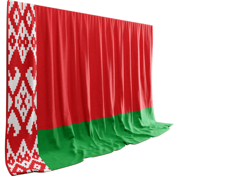 Strong 3D rendered flag Of Belarus png