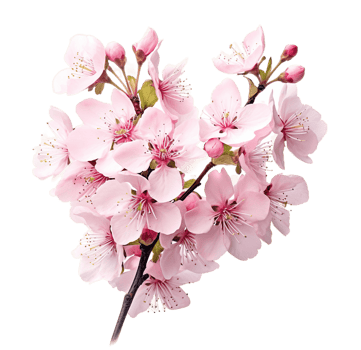Cherry blossom sakura isolated on transparent background. PNG file, cut out. AI Generated