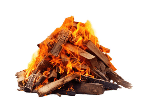 Bonfire isolated on transparent background. PNG file, cut out. AI Generated