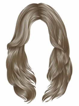 trendy woman long hairs blond colors .  beauty fashion .  realistic  graphic 3d vector