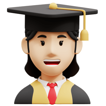 Graduated woman 3D Avatar Character Illustrations png