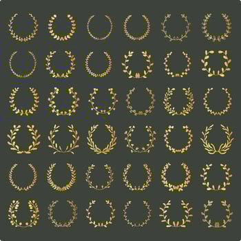 Golden Branch Laurel, Leaf Wreath vector