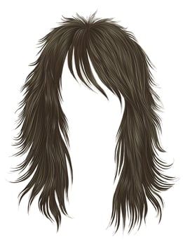 trendy woman long hairs brown blonde beige colors .  beauty fashion .  realistic 3d vector