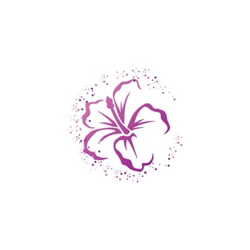 Hibiscus flower logo design icon vector fresh nature blooming illustration. hibiscus logo icon vector isolated on white background