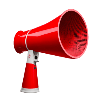Red Megaphone Speaker with transparent background png