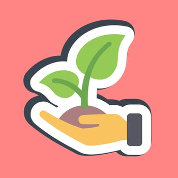 Sticker ecology care. Ecology and environment elements. Good for prints, posters, logo, infographics, etc. vector