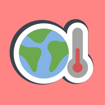 Sticker global warming. Ecology and environment elements. Good for prints, posters, logo, infographics, etc. vector