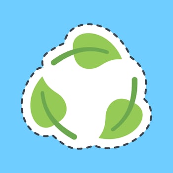Sticker line cut recycle. Ecology and environment elements. Good for prints, posters, logo, infographics, etc. vector