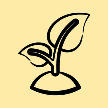 Icon plant. Ecology and environment elements. Icons in hand drawn style. Good for prints, posters, logo, infographics, etc. vector