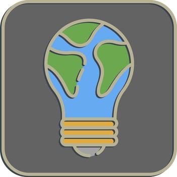 Icon earth shape bulb. Ecology and environment elements. Icons in embossed style. Good for prints, posters, logo, infographics, etc. vector