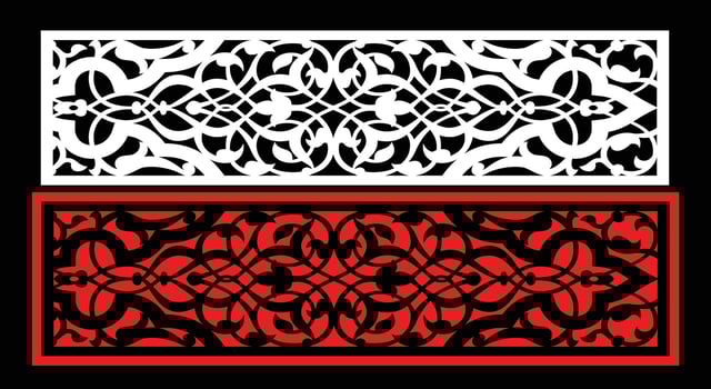 Decorative wall panels set Jali design CNC pattern,laser cutting pattern,router CNCcutting. vector