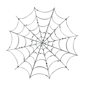 Black round cobweb with dots. Hand drawn watercolor illustration for day of the dead, halloween, Dia de los muertos. Isolated object png