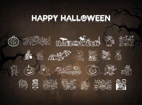 Halloween Arts With Creative Style vector