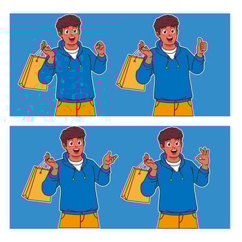 Man carrying shopping bags vector
