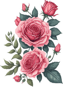 A Rose Flower Clipart Decoration AI Generative png