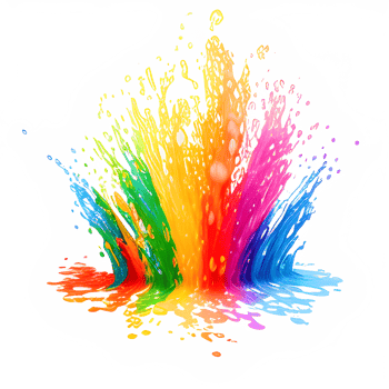 Colorful Splashes Transparent Ai Generative Background png
