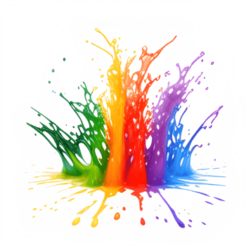 Colorful Splashes Transparent Ai Generative Background png