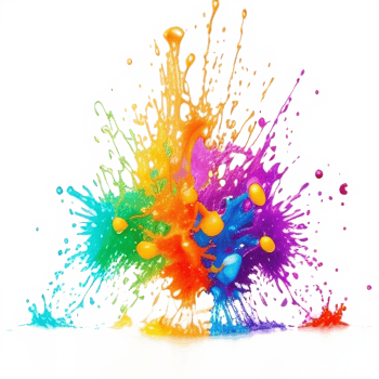 Colorful Splashes Transparent Ai Generative Background png