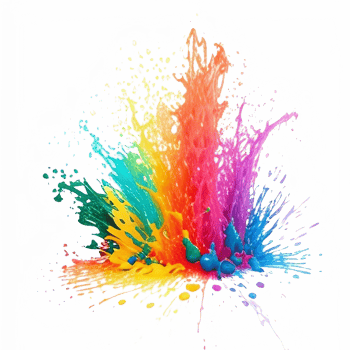 Colorful Splashes Transparent Ai Generative Background png
