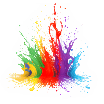 Colorful Splashes Transparent Ai Generative Background png