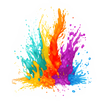 Colorful Splashes Transparent Ai Generative Background png