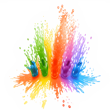 Colorful Splashes Transparent Ai Generative Background png