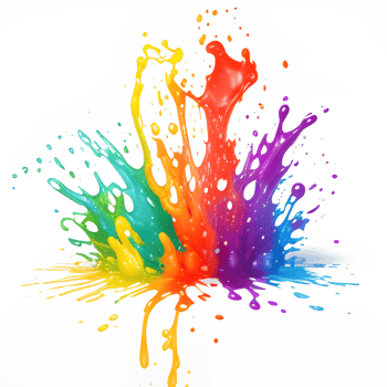 Colorful Splashes Transparent Ai Generative Background png