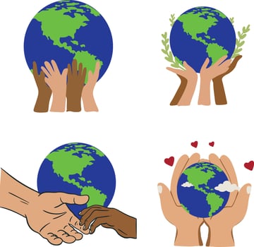 World Humanitarian Day Celebration Sticker. Vector Illustration