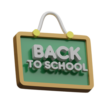 Back to School Preparation Education 3D rendering icon png