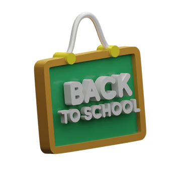Back to School Preparation Education 3D rendering icon png