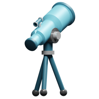Back to School Preparation Education 3D rendering icon Telescope png